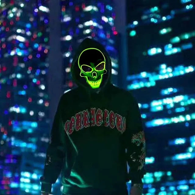 Maska czaszka led – rozświetl swoją ciemną stronę!